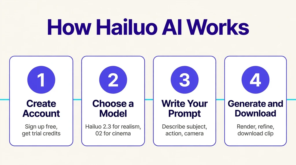 How Hailuo AI works infographic