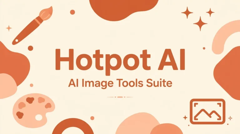 Hotpot AI title card showing the AI image tools suite with creative AI tool icons
