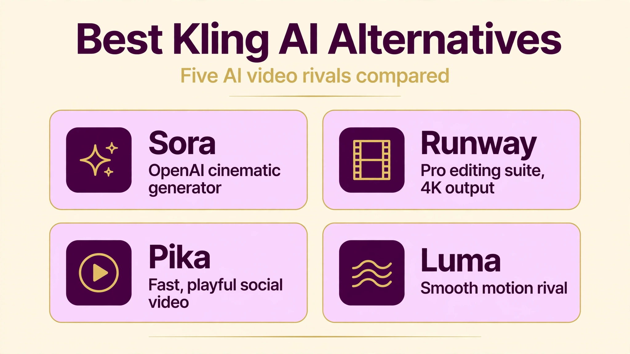 Kling AI alternatives infographic