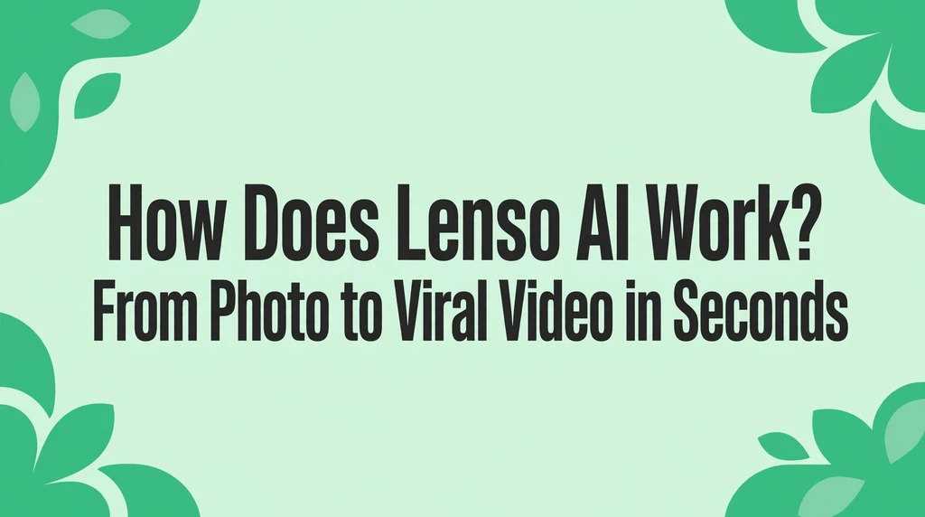 How Lenso AI works infographic showing the steps from photo or prompt to finished creation