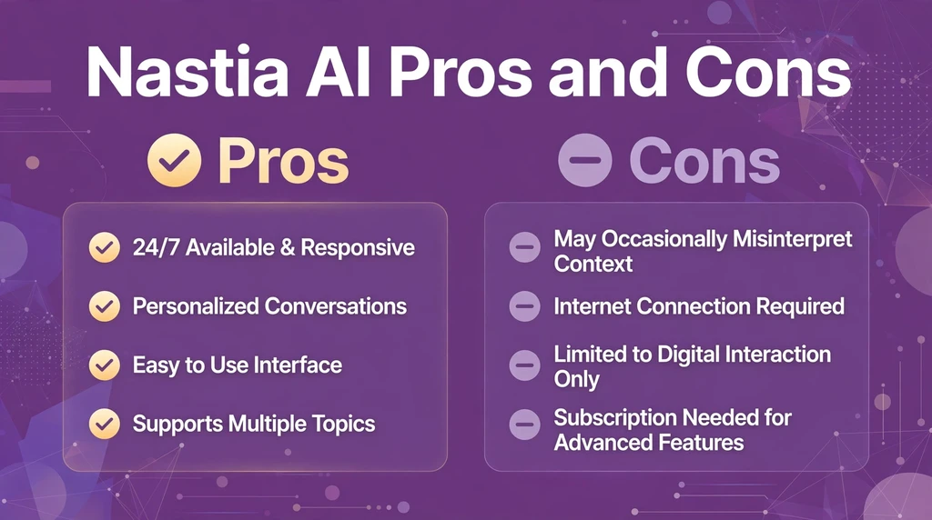 Nastia AI pros and cons comparison