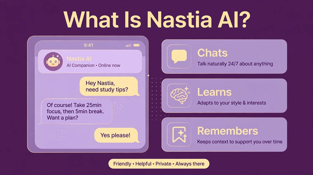 What is Nastia AI - friendly AI companion chatbot that chats, learns and remembers