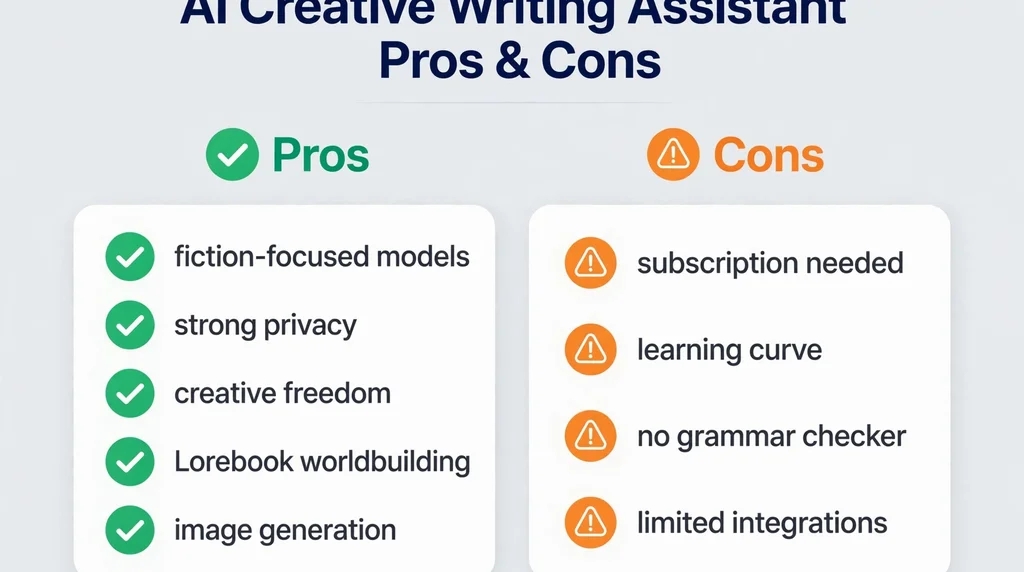 Pros and cons of an AI creative writing assistant for fiction writers