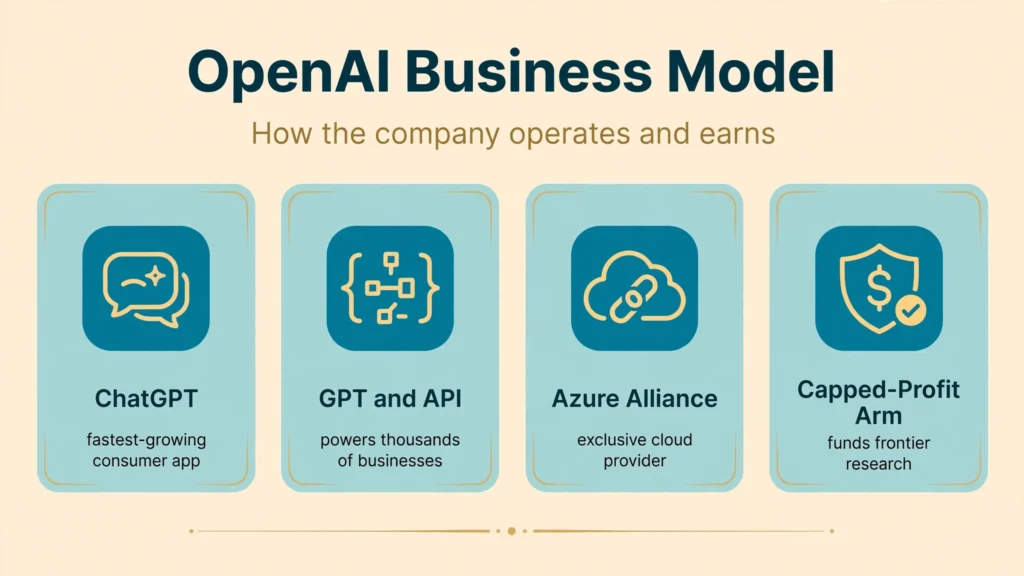 OpenAI stock business model infographic