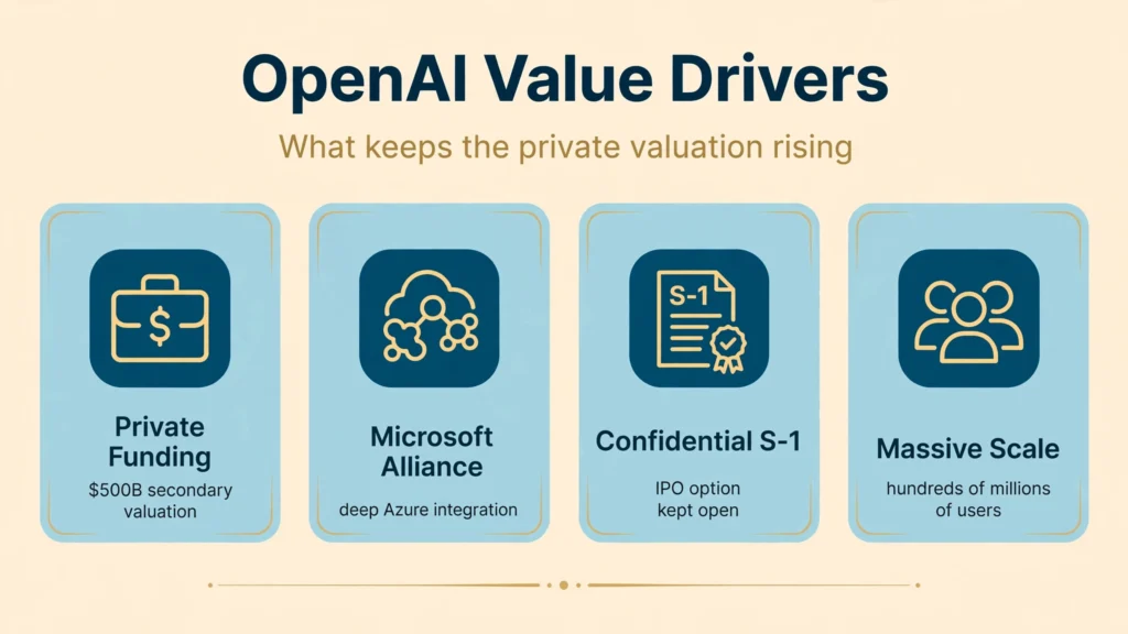 OpenAI stock drivers infographic
