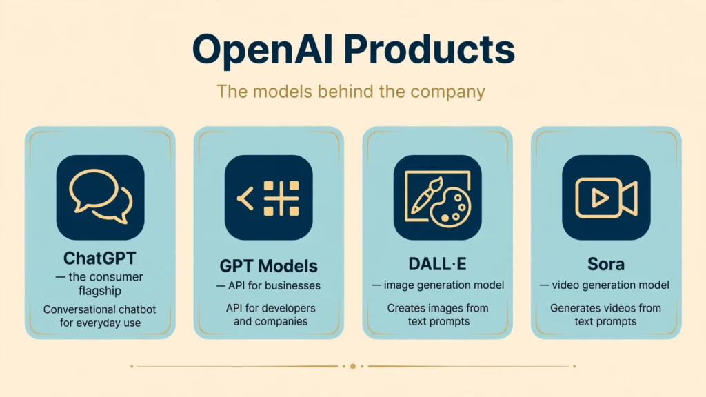 OpenAI stock products infographic