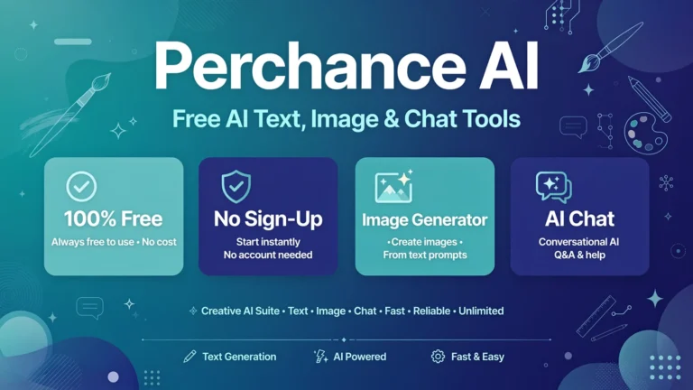 Perchance AI featured image infographic showing free AI generators