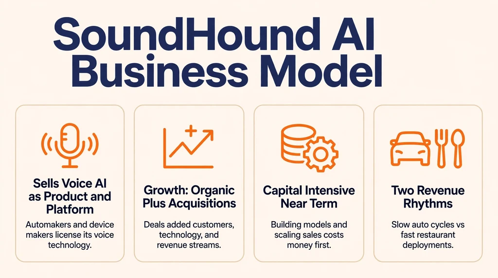 SoundHound AI stock business model infographic
