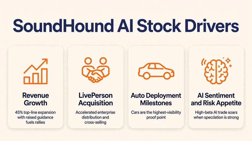 SoundHound AI stock growth drivers infographic