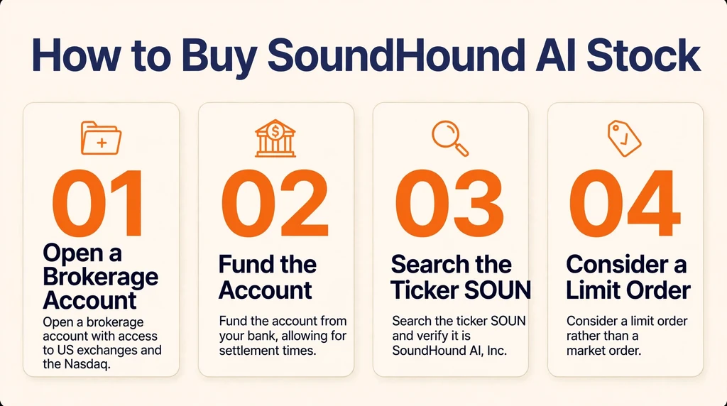 How to buy SoundHound AI stock infographic