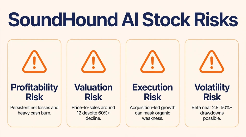 SoundHound AI stock risks infographic