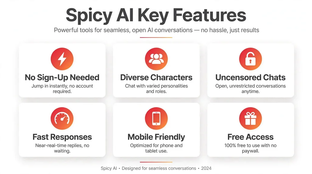 Infographic overview of Spicy AI key features