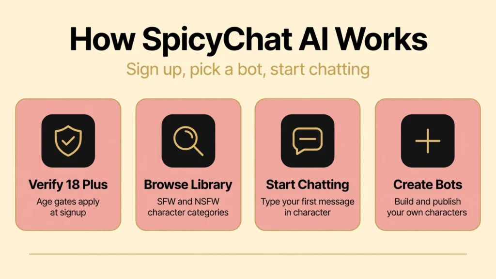 SpicyChat AI how it works infographic