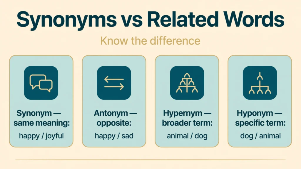 Synonyms vs antonyms infographic