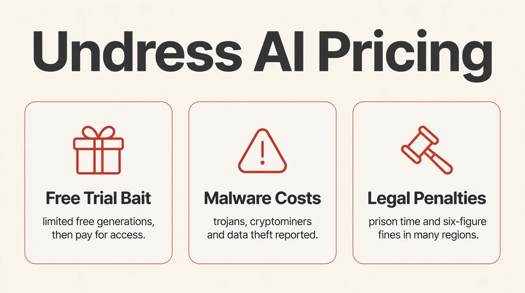 Undress AI pricing infographic